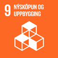 Logo fyrir heimsmarkmið 9 - Nýsköpun og uppbygging