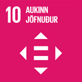 Logo fyrir heimsmarkmið 10 - Aukinn jöfnuður